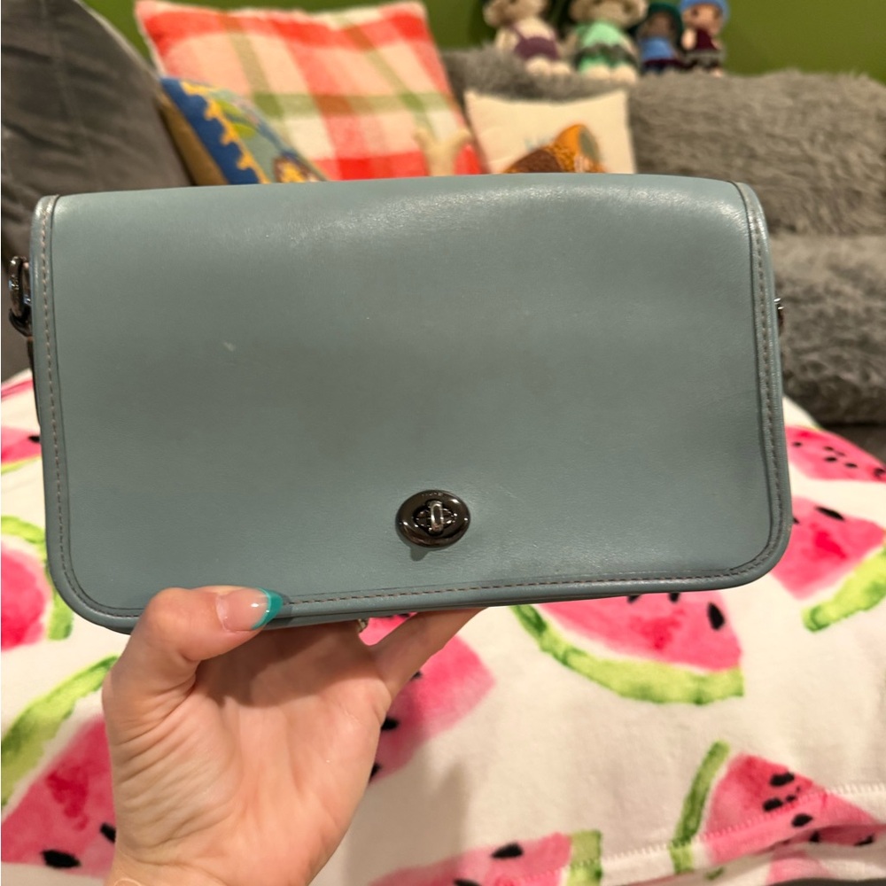 Coach Blue Crossbody Bag with Minimalist Design